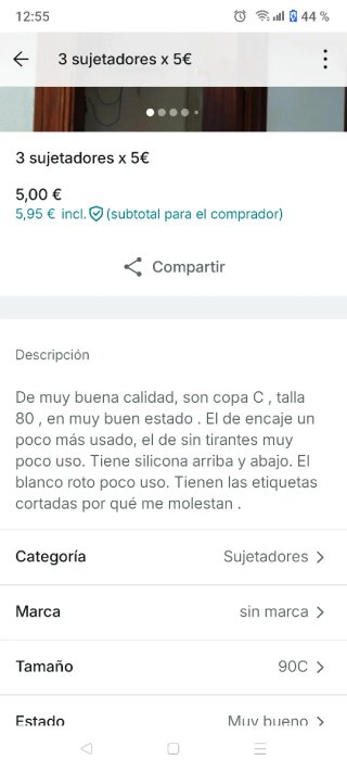 3 Sujetadores Beige y Blanco