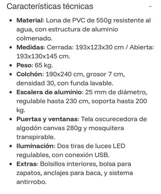 Tienda de techo camper Ford Transit