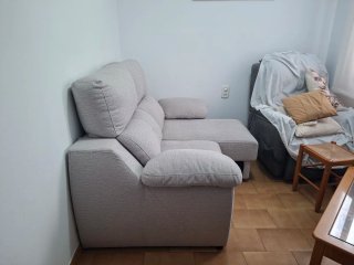 Sofá de 2 plazas beige/gris