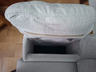 Sofá de 2 plazas beige/gris