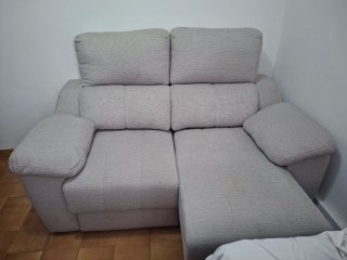 Sofá de 2 plazas beige/gris