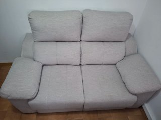 Sofá de 2 plazas beige/gris
