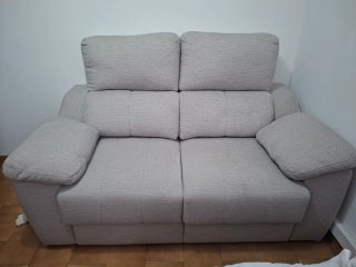 Sofá de 2 plazas beige/gris