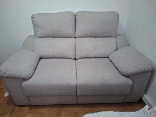 Sofá de 2 plazas beige/gris