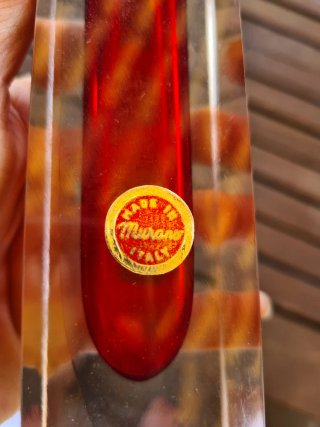 Vaso di vetro Murano rosso
