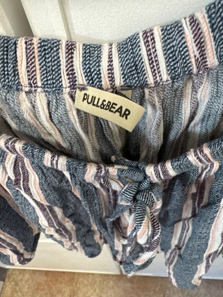 Top corto Pull&Bear rayas azul y rosa T.S