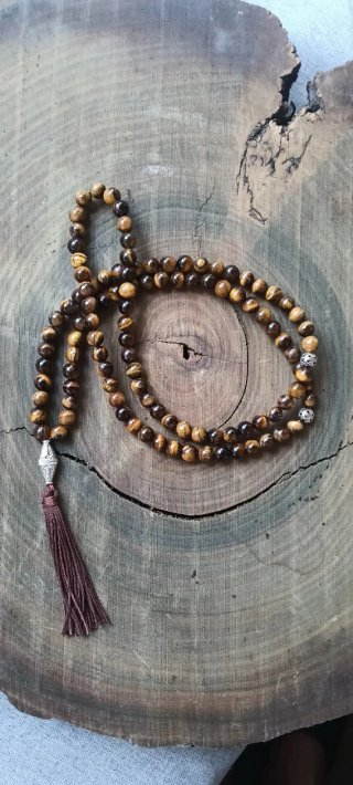 Mala Ojo de Tigre Piedras Naturales