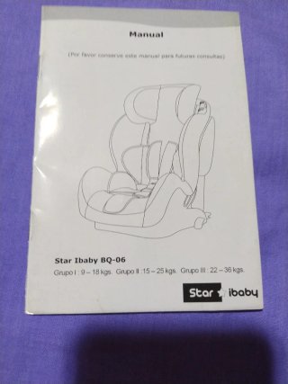 Silla Coche ISOFIX 9-36 kg Cam, contiene manual.