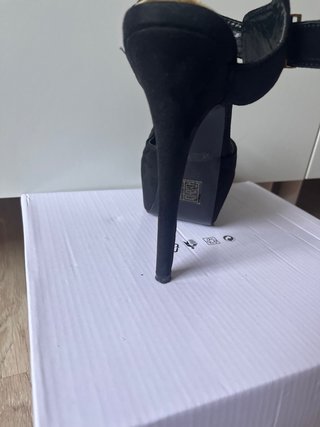 Zapato tacón plataforma terciopelo negro talla 39