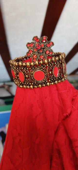 Traje de flamenca rojo y blanco