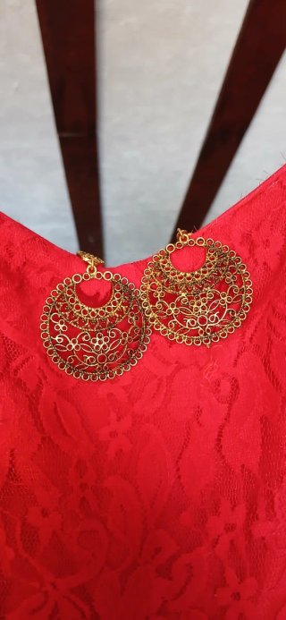 Traje de flamenca rojo y blanco