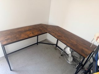 Escritorio de esquina madera y metal