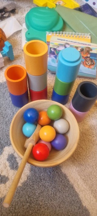 Juego Montessori Colores y Bolas