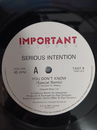 Serious Intention - You Don't Know (Vinilo)