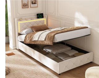 Canapé 90x190 Blanco con Colchón