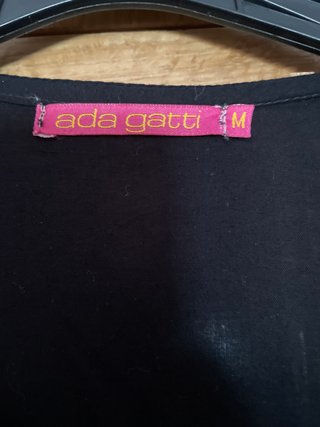Blusa Ada Gatti Negra Talla M Bordada