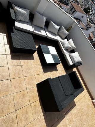 Conjunto de Muebles de Jardín Ratán Negro