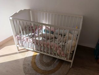 Cuna Ikea blanca + colchón