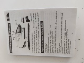 Aspirador de mano