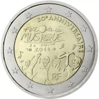 Moneda conmemorativa 2€ Francia 2011 FIESTA MÚSICA