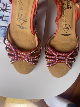 Zapatos de baile Manuel Reina marrón y plateados