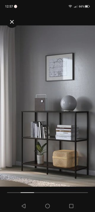 Estantería IKEA VITTSJÖ Negra y Transparente