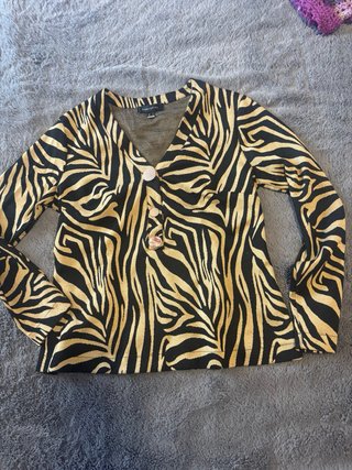 Jersey Animal Print Beige y Negro