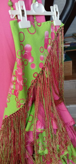 Traje Flamenca Rosa y Verde