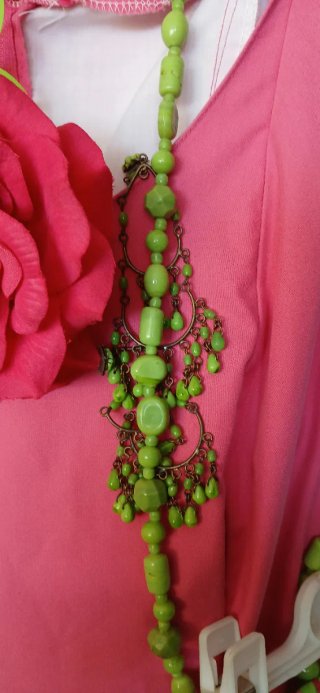 Traje Flamenca Rosa y Verde