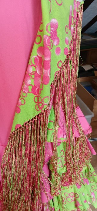 Traje Flamenca Rosa y Verde