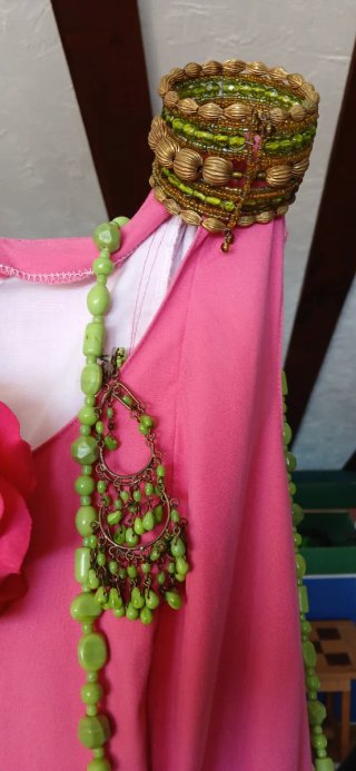 Traje Flamenca Rosa y Verde