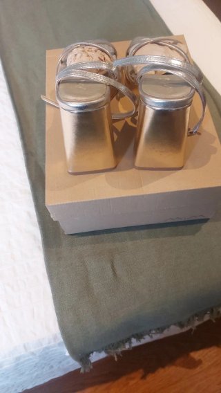 Sandalias doradas tacón plataforma talla 38