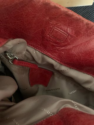 Bolso saco piel vintage DIMONI rojo