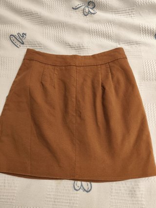 Falda Zara marrón con detalles turquesa