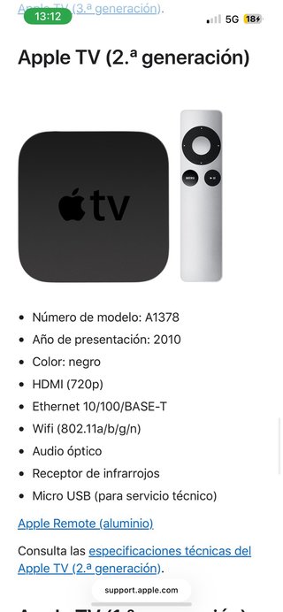 x2 Apple TV (A1378 y A1625)