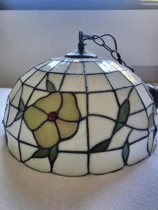 Lámpara colgante cristal Tiffany flores