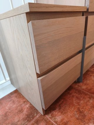 Cómoda y Mesitas Ikea efecto roble
