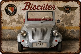 Chapa Decorativa Biscúter Coche Clásico 1953