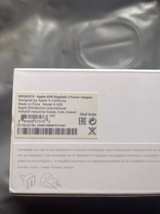 Adaptador Corriente Apple 60W MagSafe 2