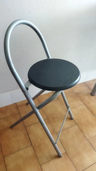 Mesa alta cocina madera y metal + 2 taburetes URGE