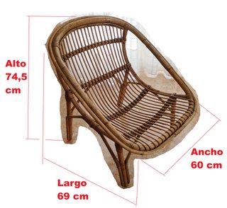 Sillón de mimbre para terraza
