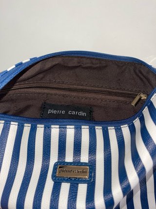 Bolso Pierre Cardin rayas azul marino y blanco