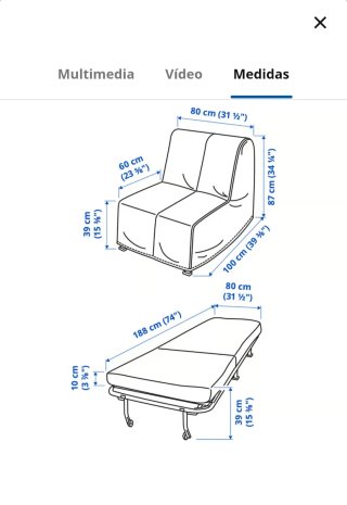 Sofá Cama IKEA LYCKSELE LÖVÅS