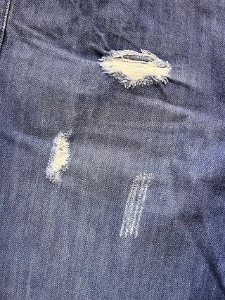 Pull&Bear Jeans Cortos Desgastados Azules