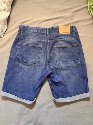 Pull&Bear Jeans Cortos Desgastados Azules