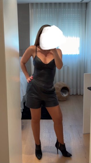 Shorts de cuero negro