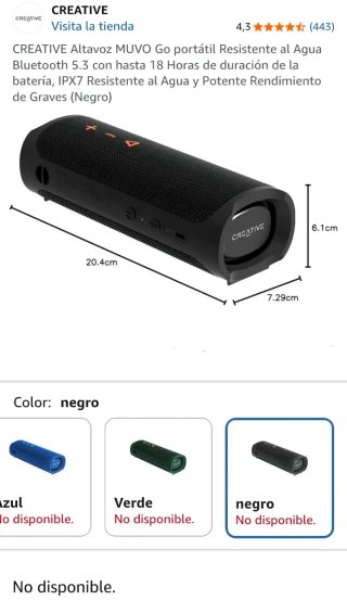 Altavoz Bluetooth Negro.