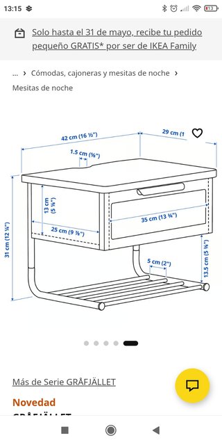 Mesilla de noche IKEA GRÅFJÄLLET