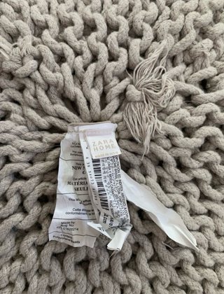 Puf Zara Home Beige Algodón
