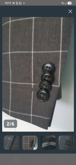 Traje de chaqueta a cuadros gris Talla M